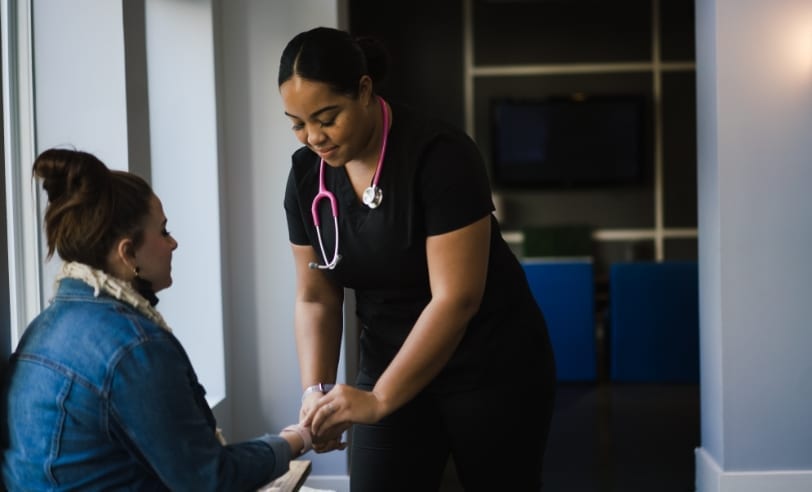 healthcare rising doctor caring for patient